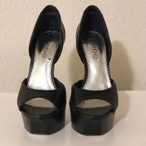 Bebe Sz 5 Black Stilletos